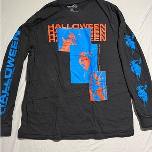 Hot Topic Halloween‎ Michael Myers LS Black Tee, Front & Back 2x T-shirt #852